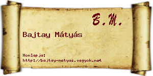 Bajtay Mátyás névjegykártya